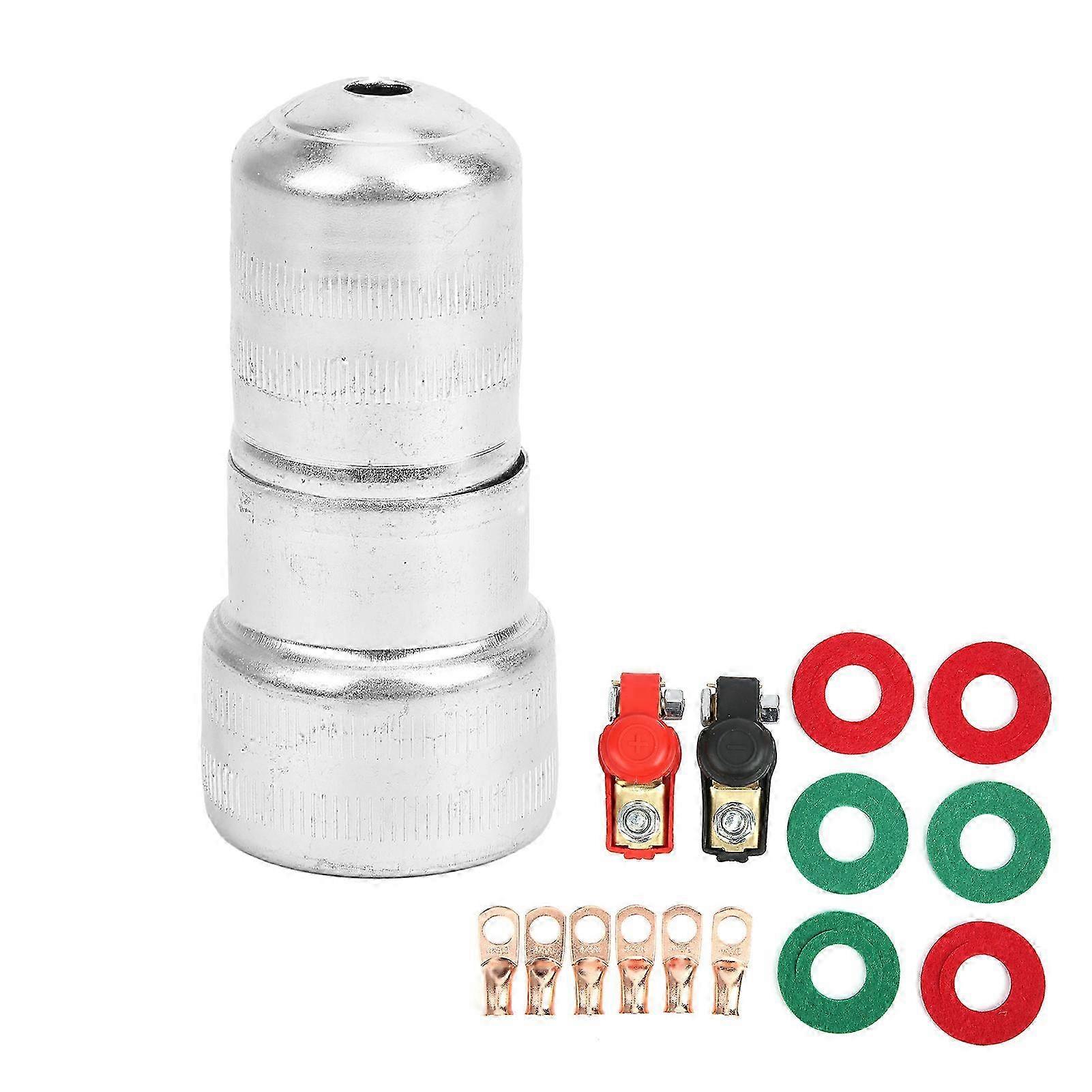 Copper Battery Terminal Connectors Kit with 6 Copper Rings and Cleaning Brush for Car Marine Boat RV Truck