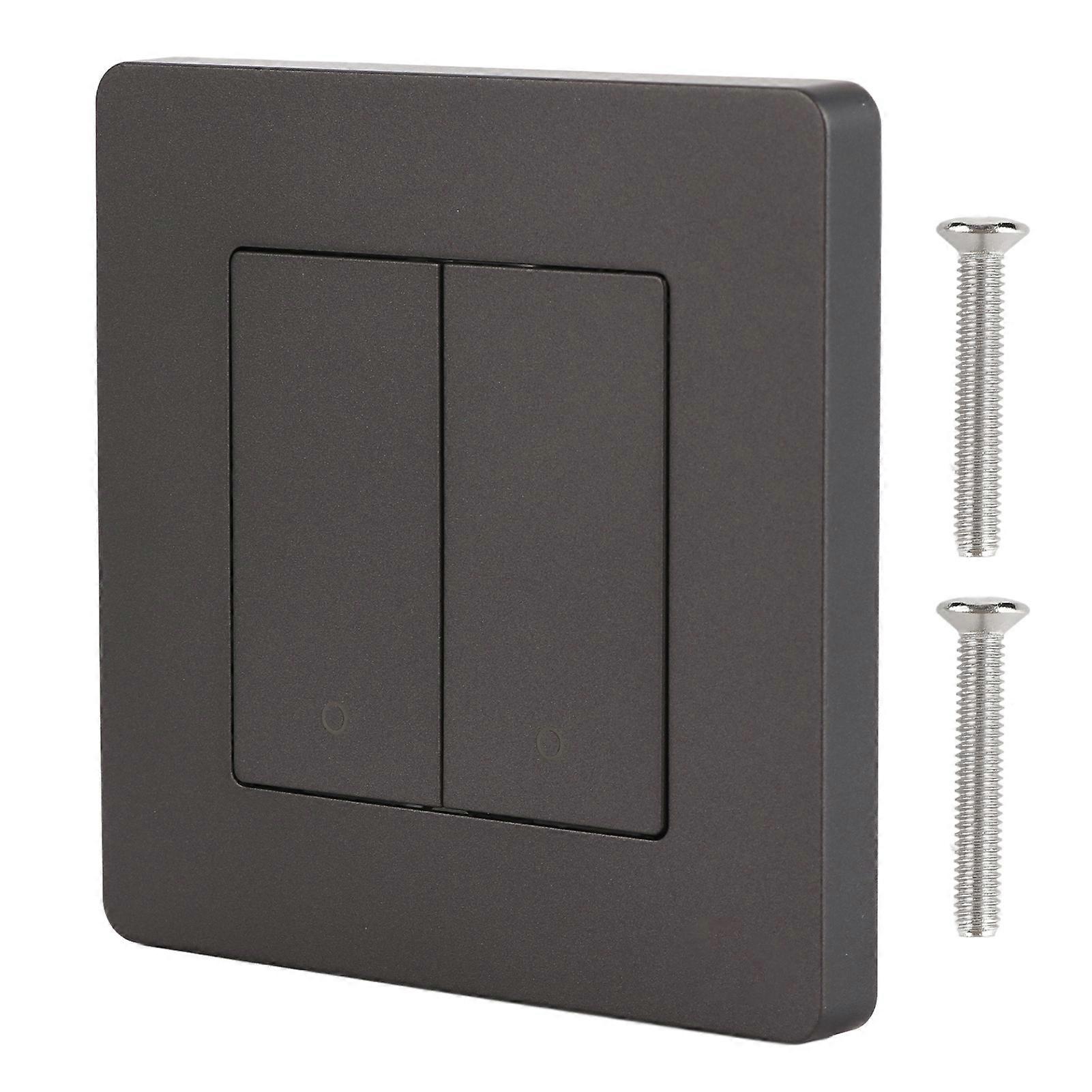 Smart Light Switch for Zigbee 2 Gang Timing Dimming Reverse Dual Control Smart Switch Panel AC100240V Gray