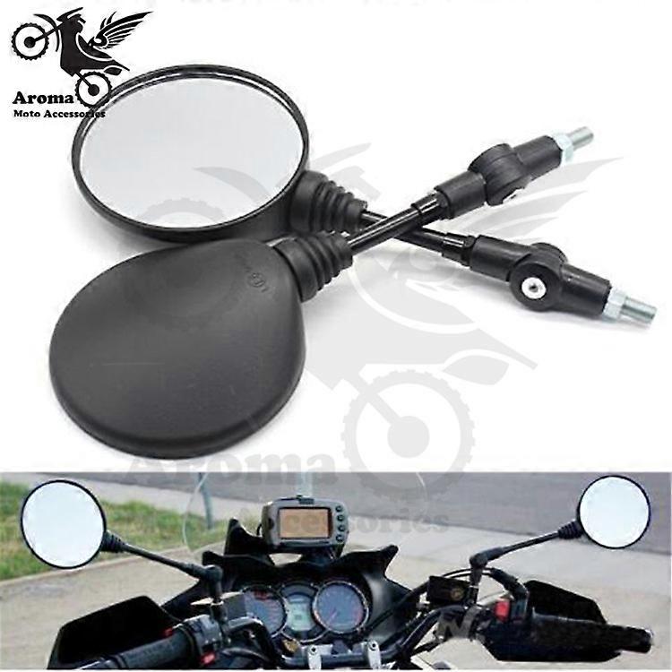 retro black universal folding motorbike side mirrors round moto rearview mirror 8mm 10mm motocross for honda suzuki benelli vespa yamaha Kawasaki z900