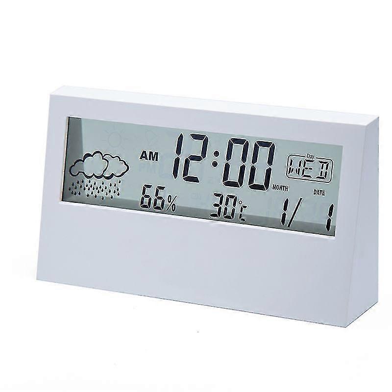 Bedside Alarm Clock Digital Clock Multi-function 1pcswhite