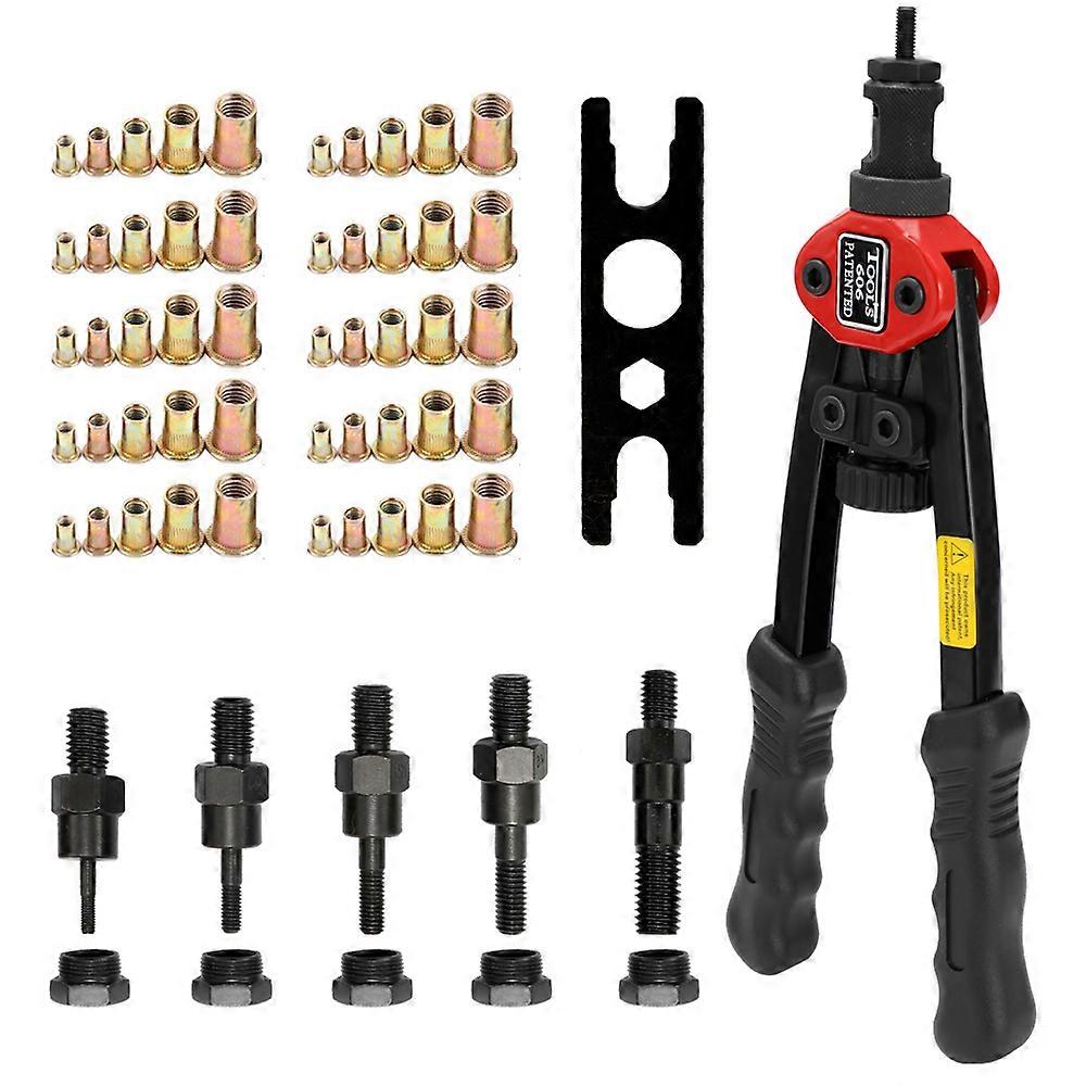 12in Labor-saving Hand Riveter BT-606 Double Insert Manual Rivet Machine Riveting Tools with Nuts