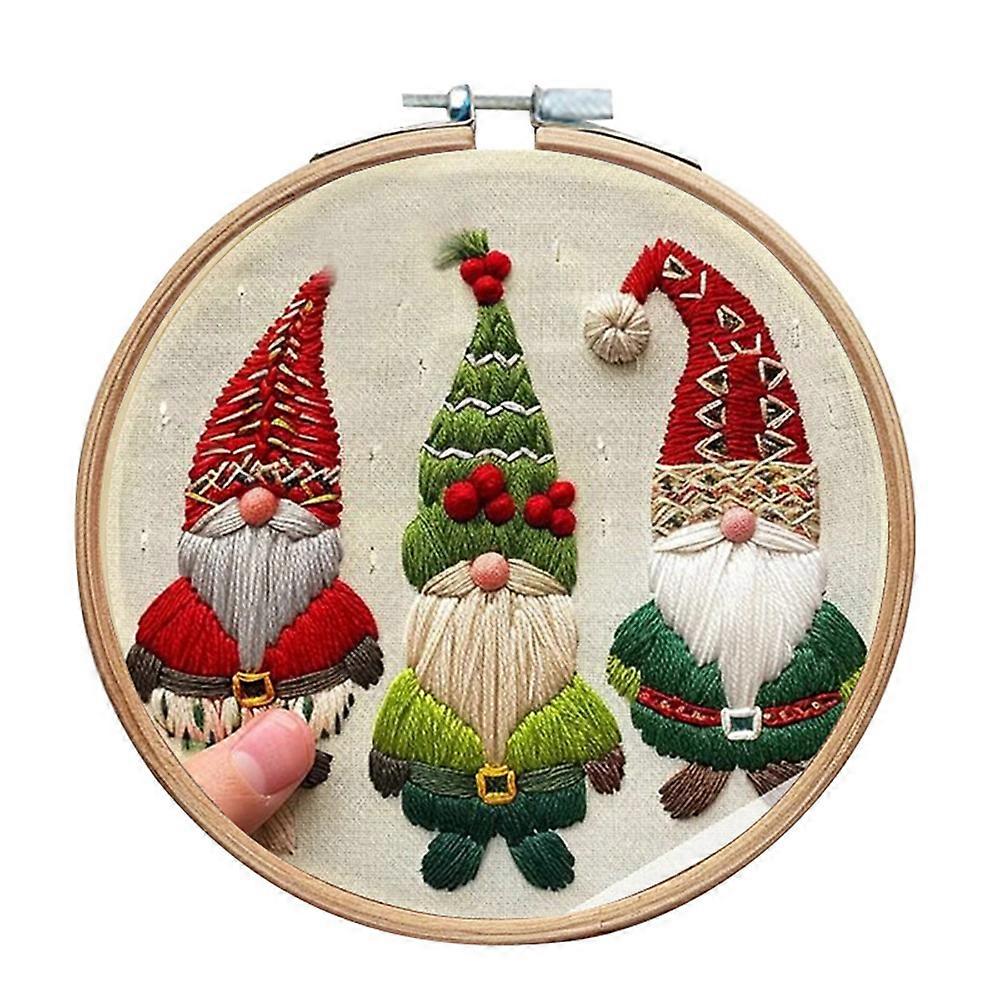 Christmas Theme Embroidery Cross Stitch Kits Set for Beginners Handmade DIY Art Crafts