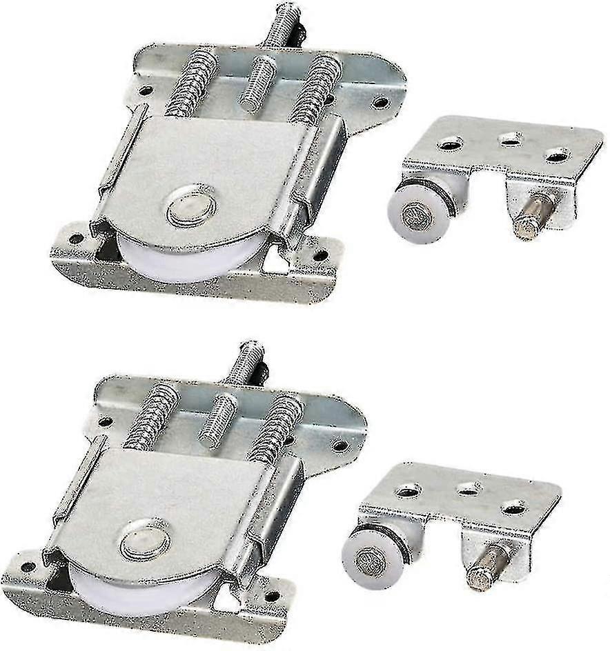 Set Of 2 Sliding Pieces For Wardrobe Door, Wheels, Wheels, Wheels, Rollers, Guides With Shock Absorber Pad, Load Capacity 20 Kg