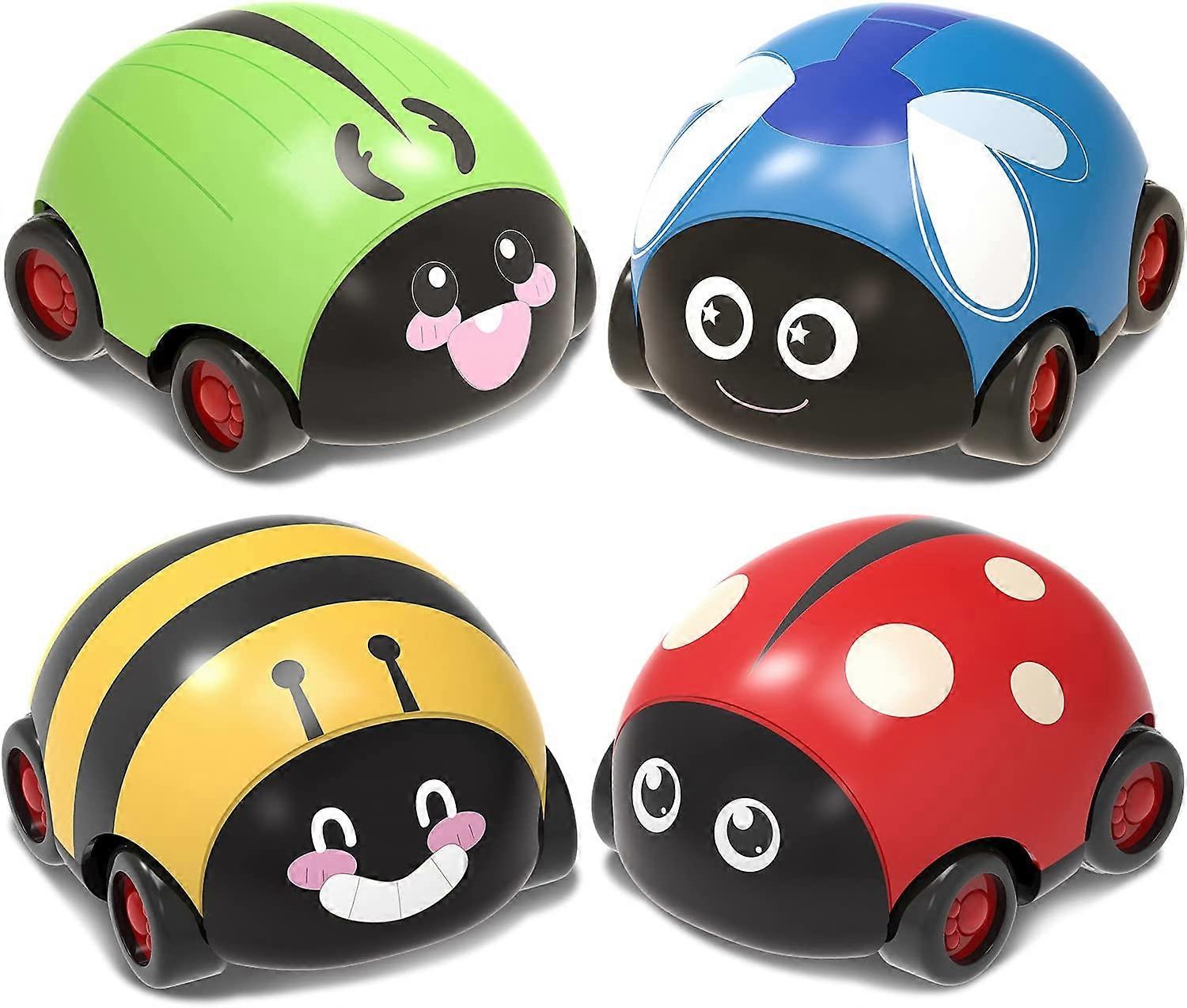 1 2 3歳の女の子の男の子のための幼児のおもちゃ、1-3歳の女の子のための車のギフトを引き戻す、1歳の女の子のための摩擦動力車のプレイセット幼児のおもちゃ