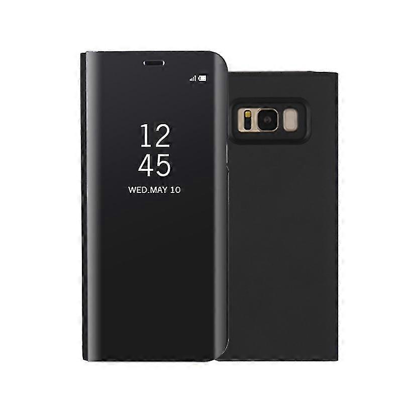 For Samsung Galaxy S8 Plus G955 Plated Mirror Surface View Mobile Case Smart Cell Phone Accessory Style C Samsung Galaxy S8+ Black
