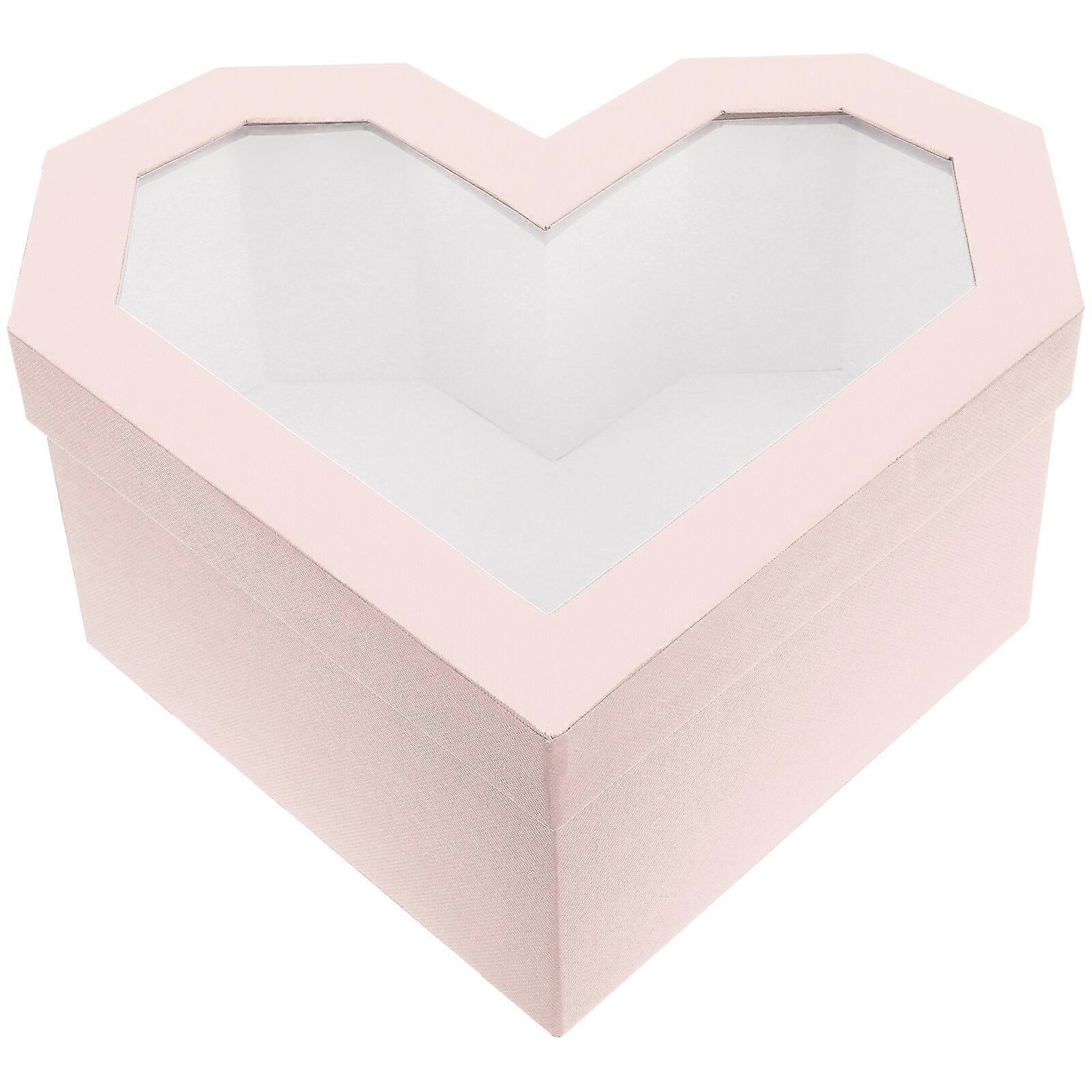 Heart Shape Gift Boxes Gift Container With Clear Window Valentines' Day Gift Wrapping Box
