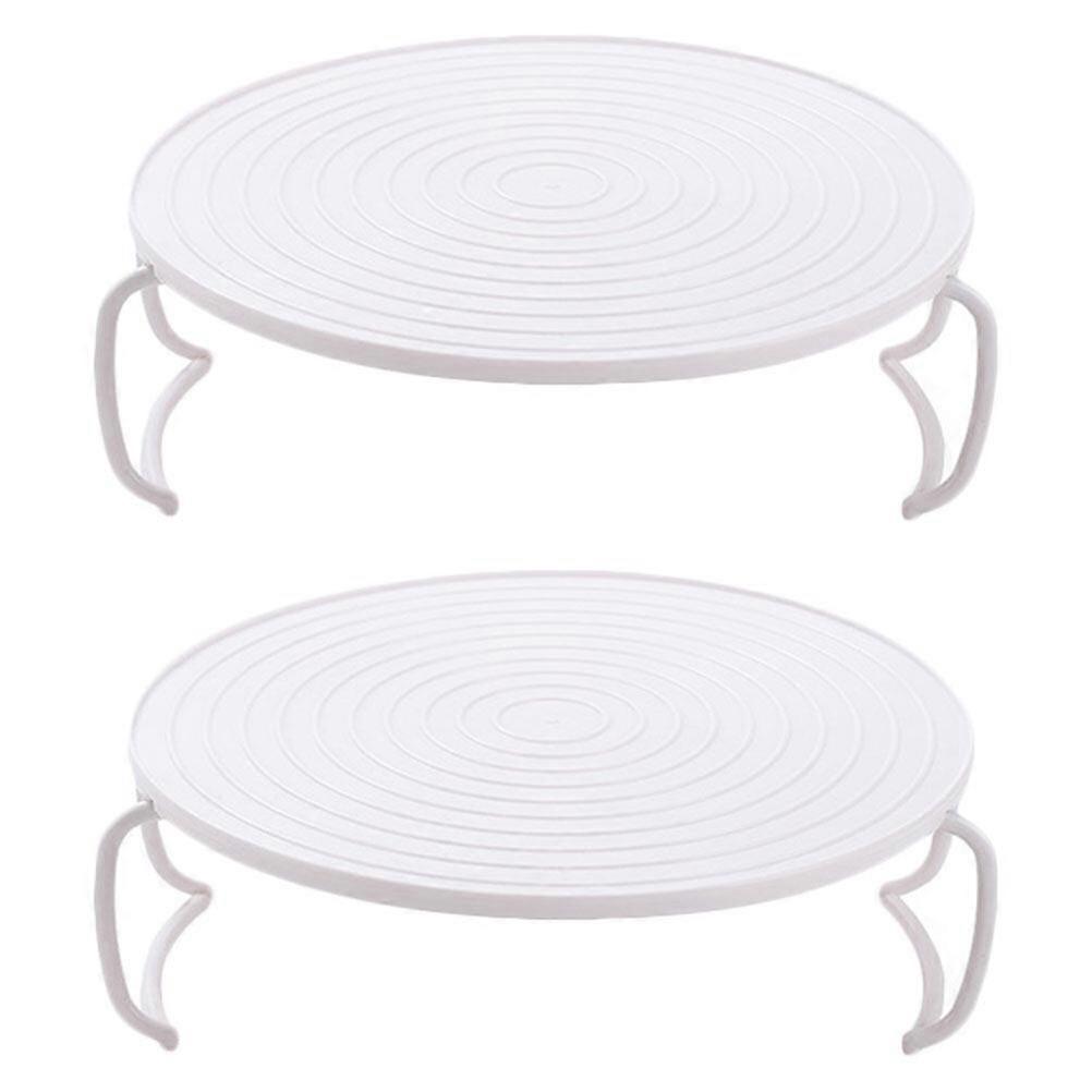 2pcs Rouded Mircrowave Oven Rack Layered Steaming Tray Kitchen Accessory