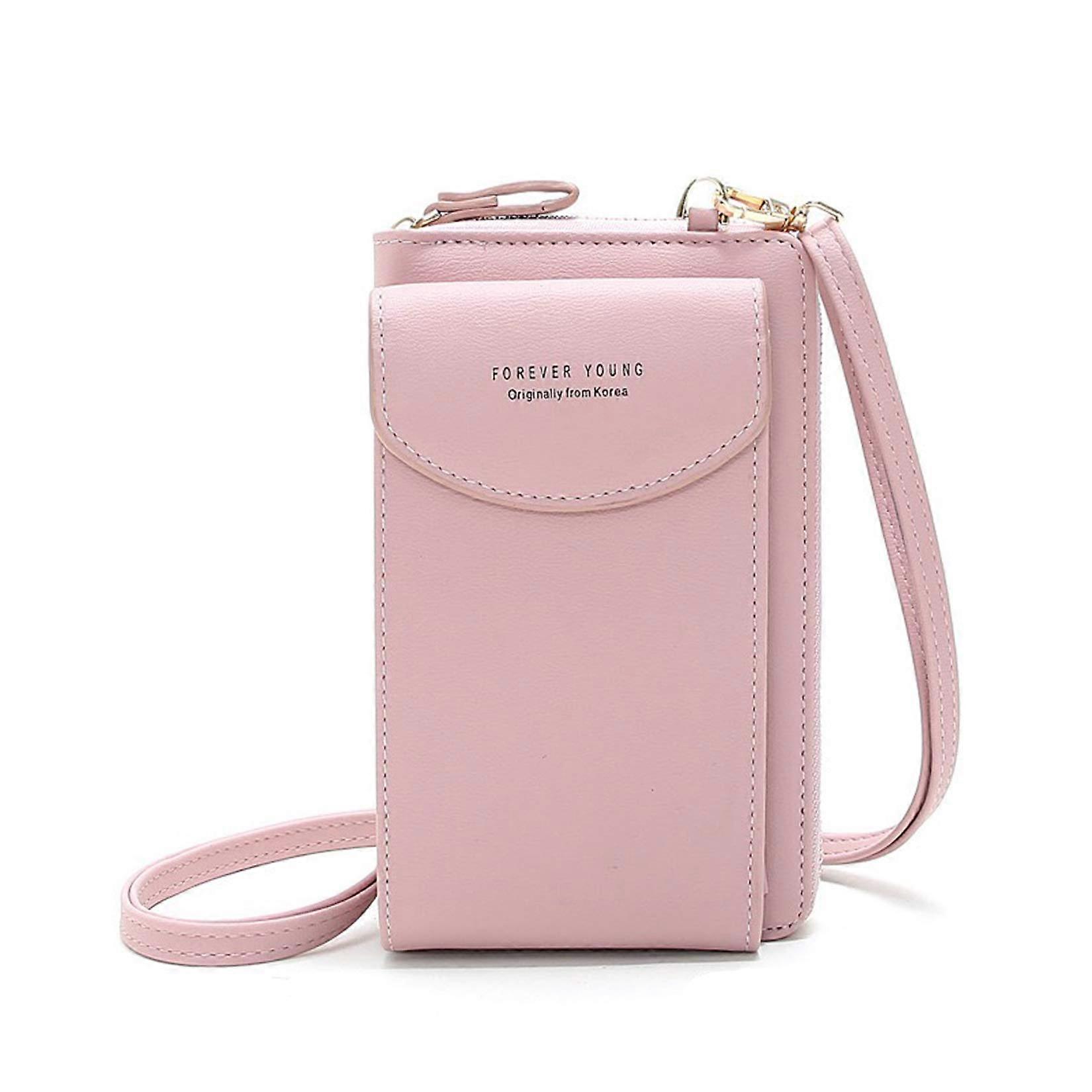 Naisten crossbody-puhelinlaukku (vaaleanpunainen)