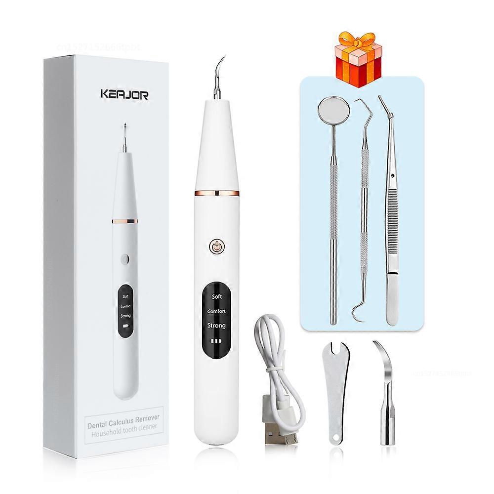 Electric Sonic Dental Calculus Scaler Oral Teeth Tartar Remover Plaque Stains Cleaner Removal Teeth Whitening Portable with LED