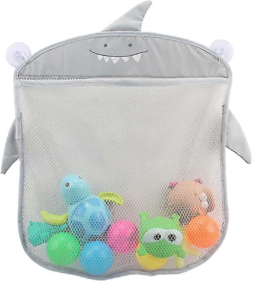 Bath Toy Mesh Storage Net With Two Heavy-duty Suction  S For Children Gray Z