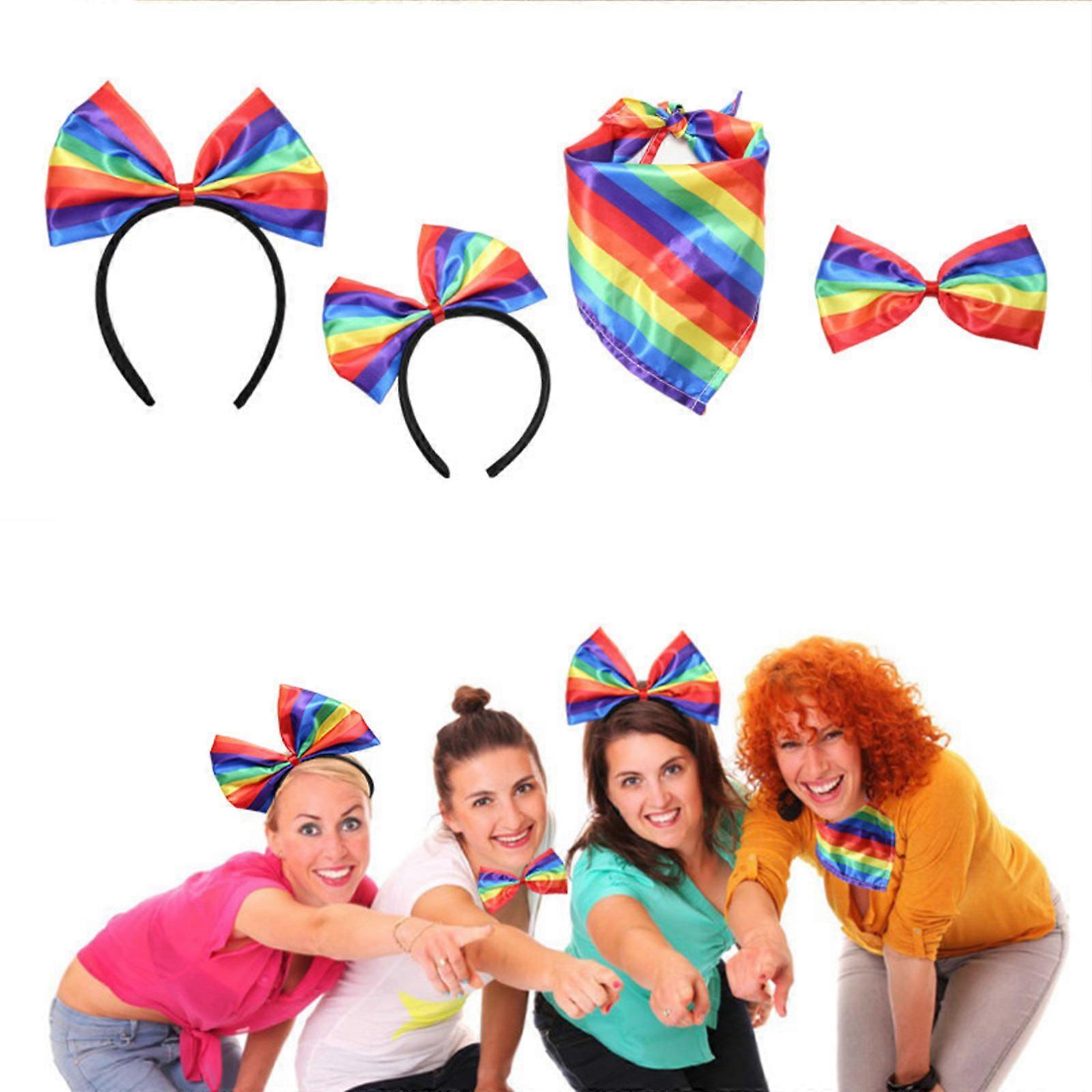 50 % de réduction, arc-en-ciel bandeau Bowknot Pride Head Bopper pour les femmes, accessoires de cheveux Pride Rainbow