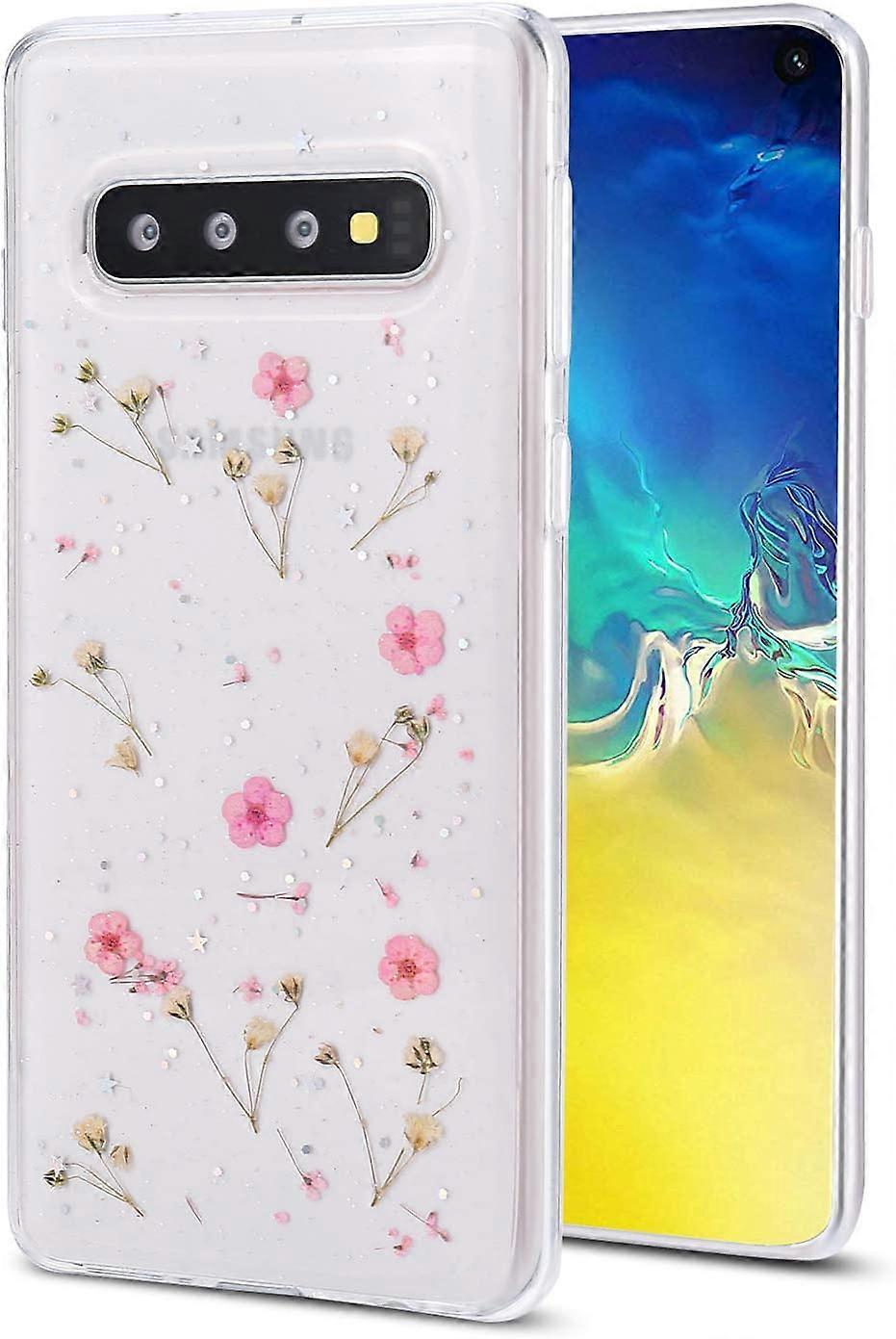 Galaxy S10 Plus Case Flower Case, Soft Clear Flexible Rubber - Main Image