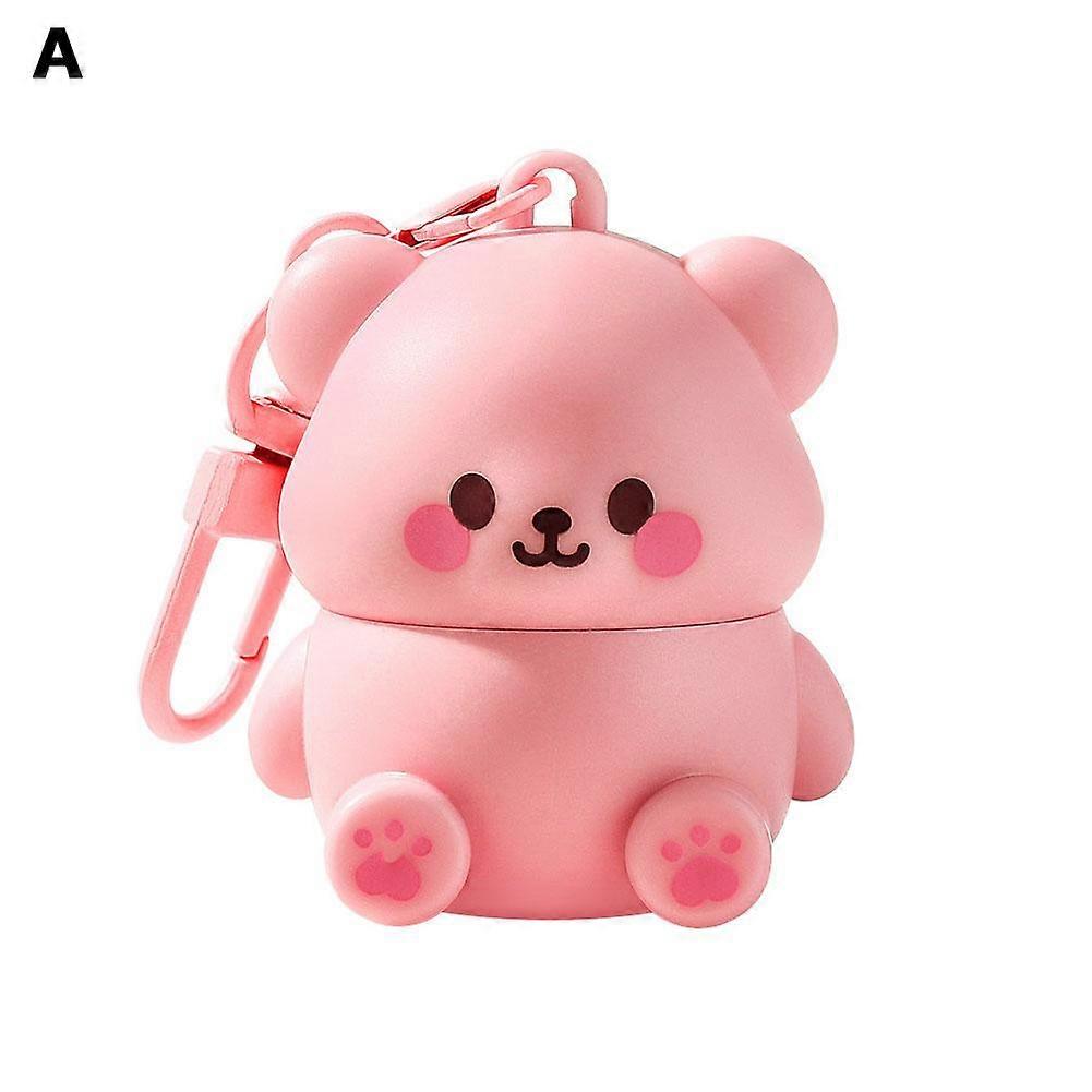 Fruit Bear Lip Balm Moisturizing Keychain Warming Lip Gloss Brighten Exfoliating