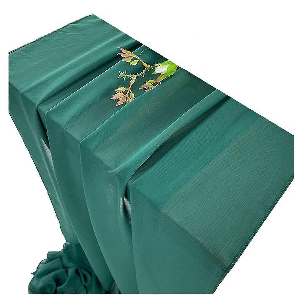 30x300cm Gauze Tablecloth Table Decoration for Romantic Wed Parties Dark Green Chiffon Tablecloth