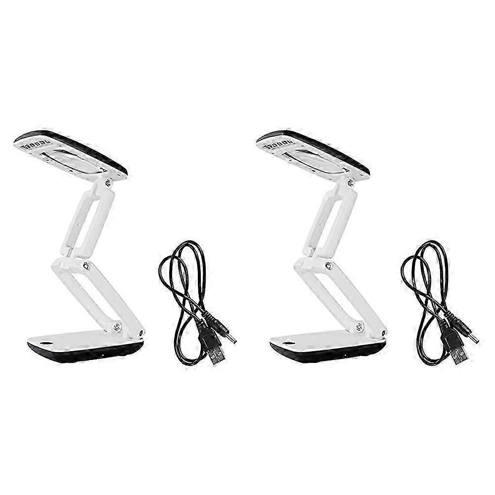2pcs Lighted Desk Magnifying Glass Lamp with Light on Stand LED Portable Pocket Magnifier Visor Fol