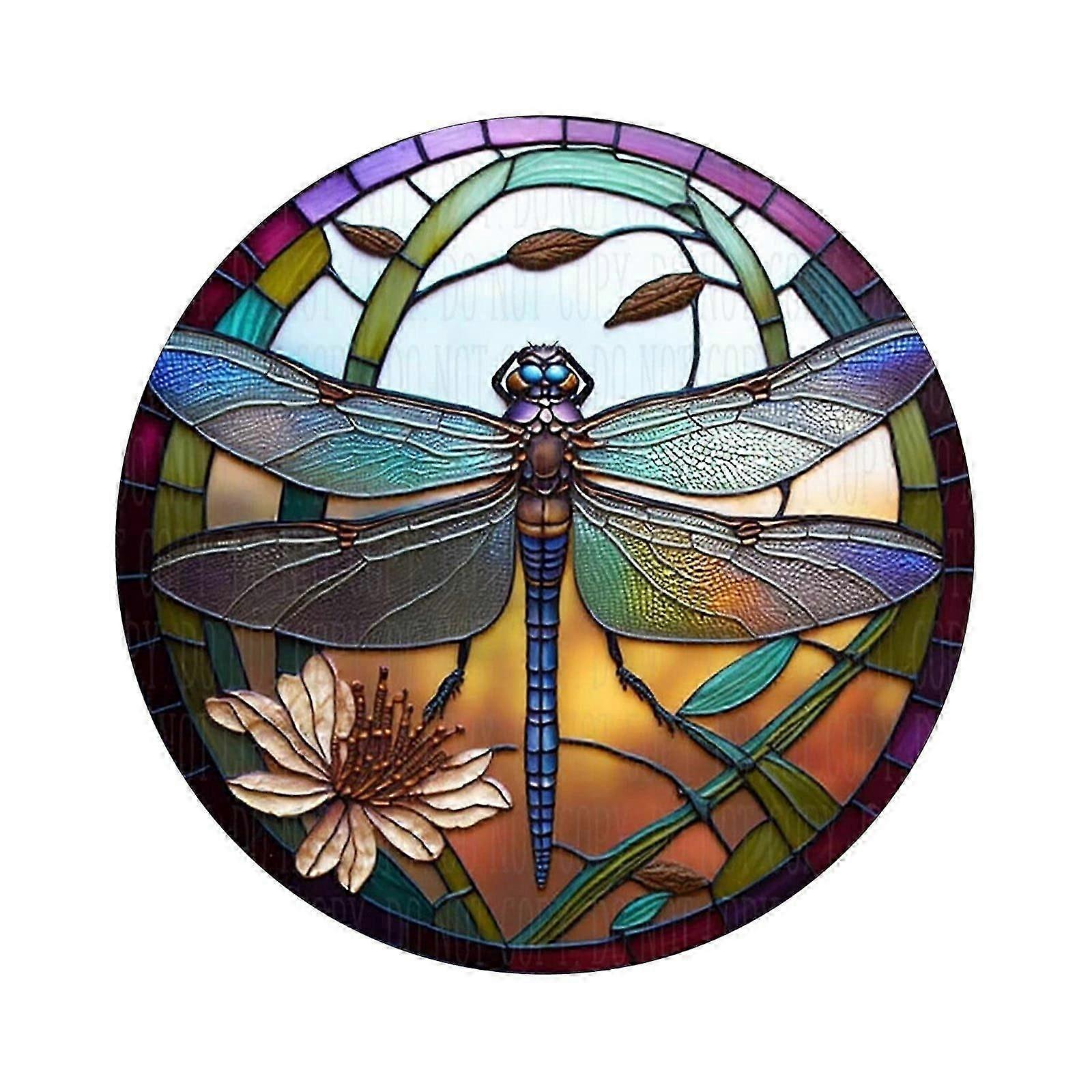 Colored Imitation Glass Wreath Dragonfly Wreath Colored Acrylic Board Decoration Festival Decorations College Graduation Party Decorations
