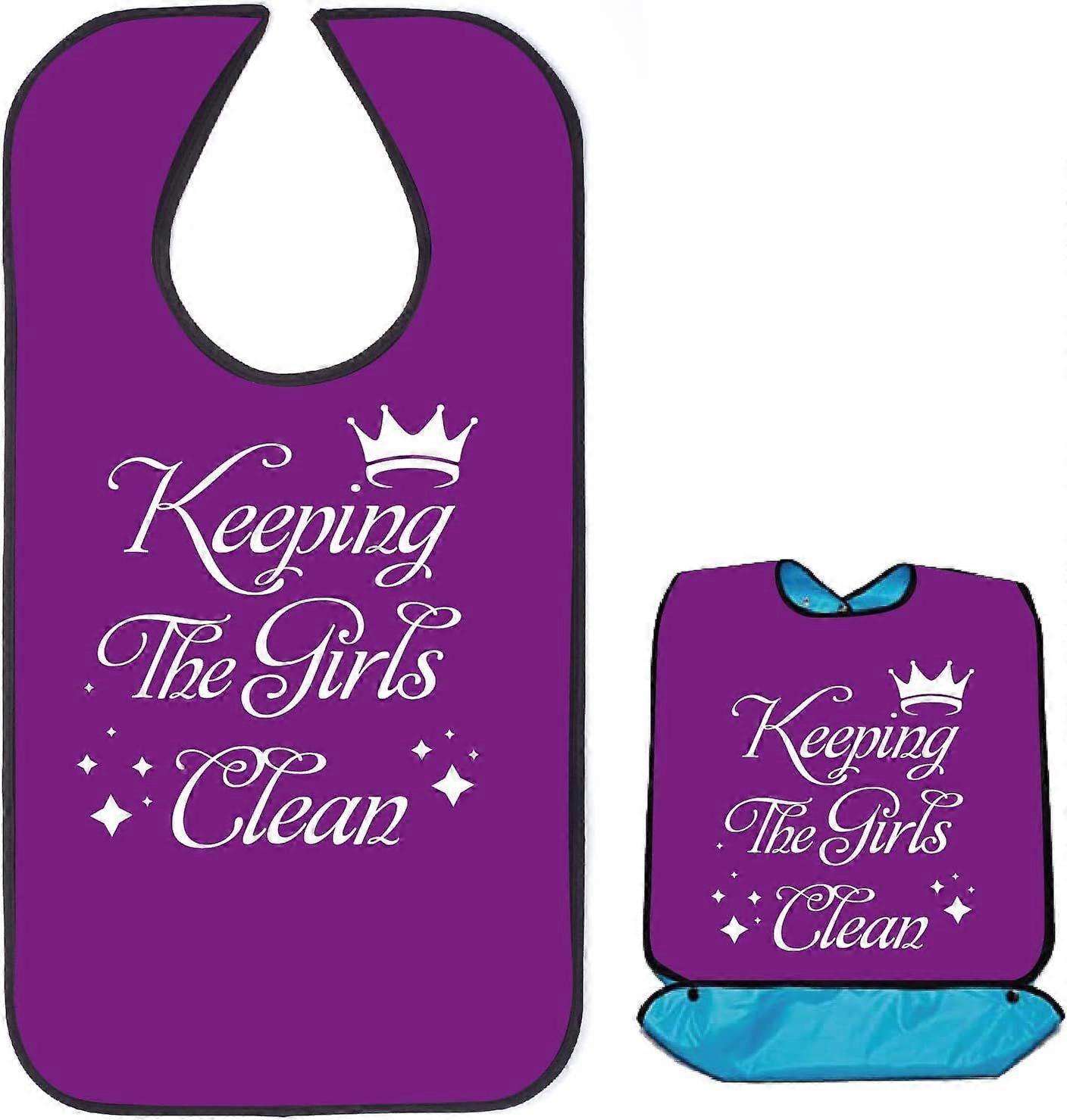 Classic Check Adult Bibs for Elderly Waterproof Washable Bib