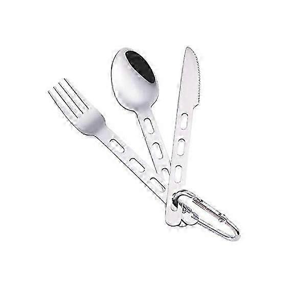 3Pcs Flatware Travel Cutlery Set QQ CAT Tableware Kit for Knife, Fork and Spoon Set