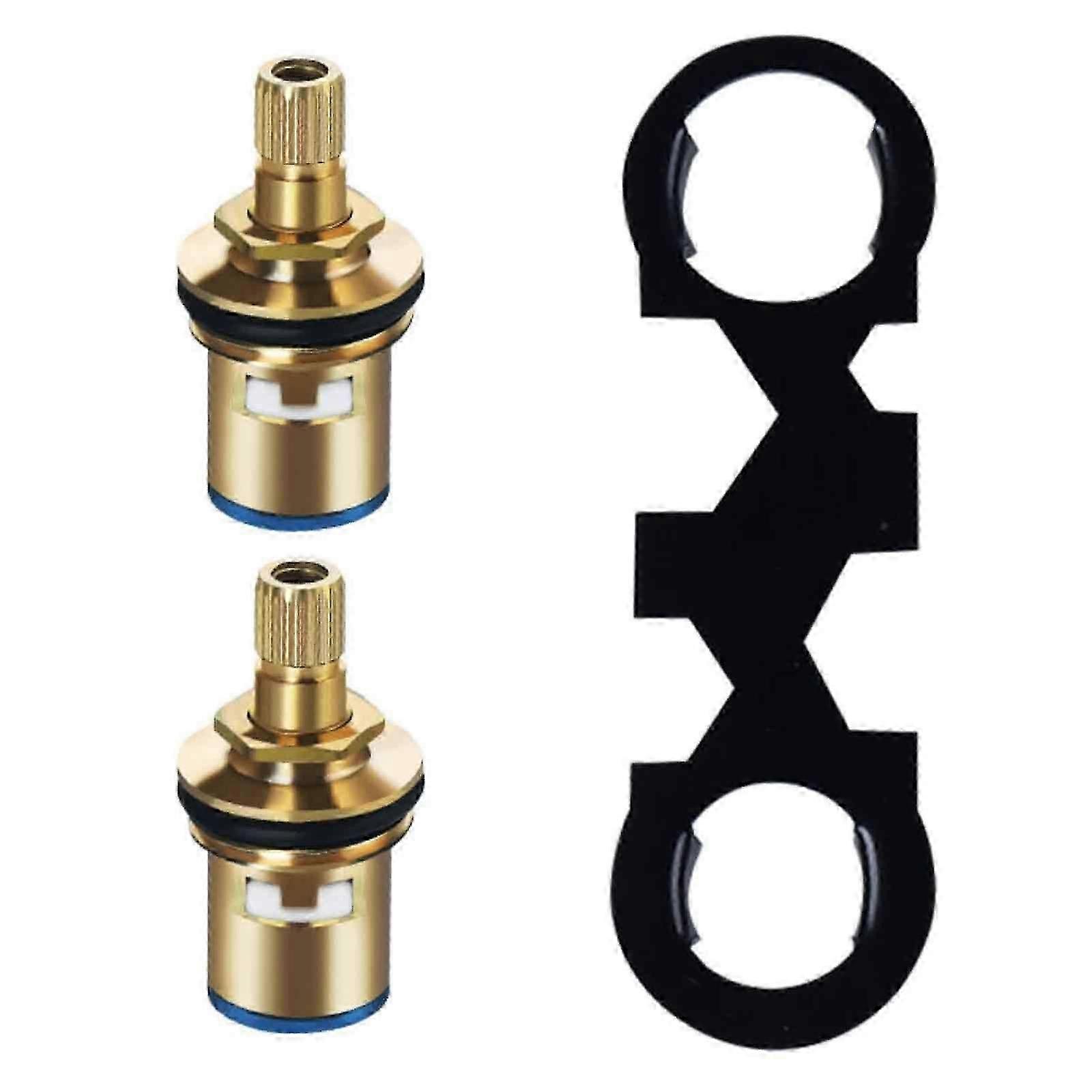 2pcs all copper faucet valve core+1pcs black multifunctional wrench