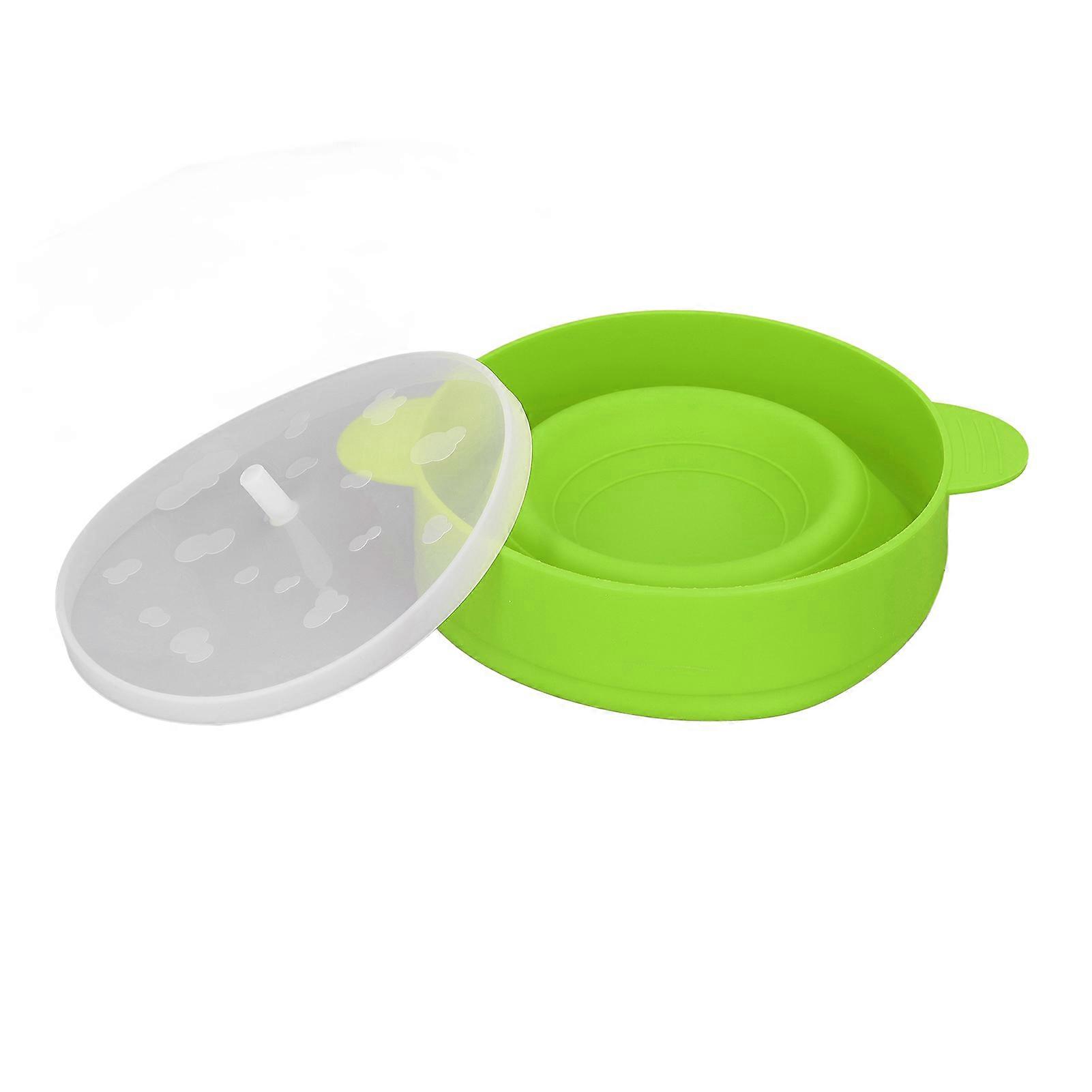 Large Microwave Popcorn Popper with Lid Handle BPA Free Foldable 40℃ To +230℃ DIY Food Grade Silicone Popcorn Bowl(Green )