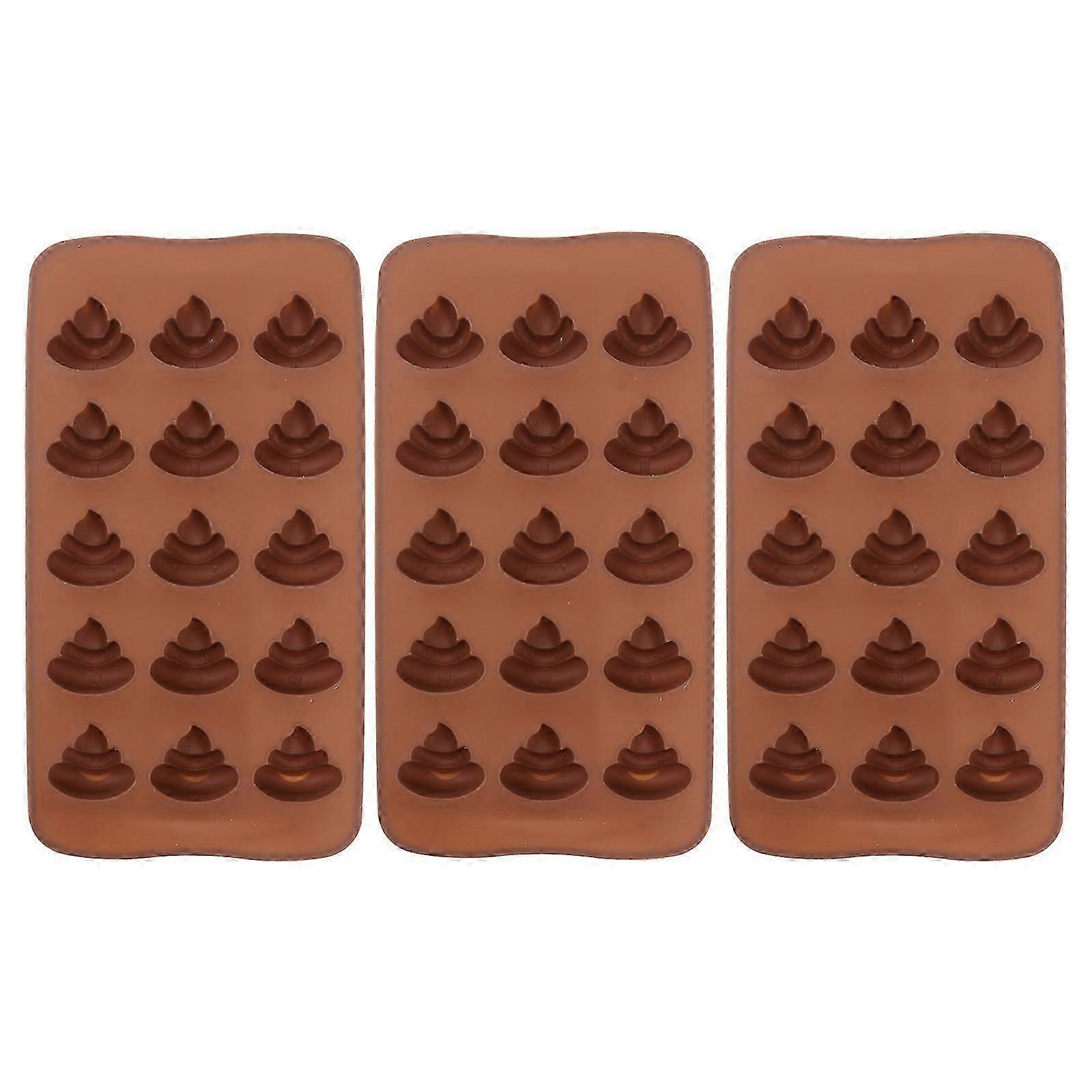 3pcs 15 Even Funny Poop Candy Molds Silicone Baking Molds Stool Ice Cube Candy Dessert Mould-Yvan