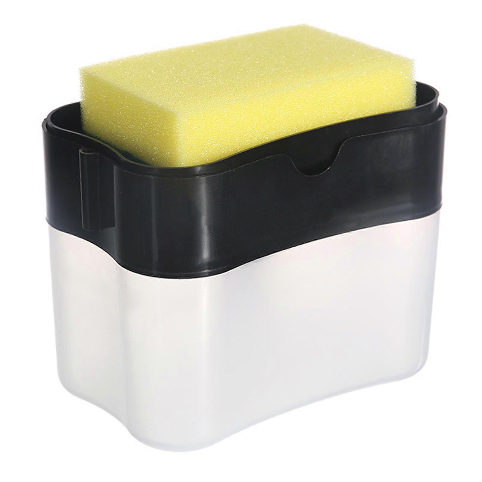 Dish Soaps Dispenser with Sponge Holder Multifunctional Soaps Liquid Box for Kitchen Sink