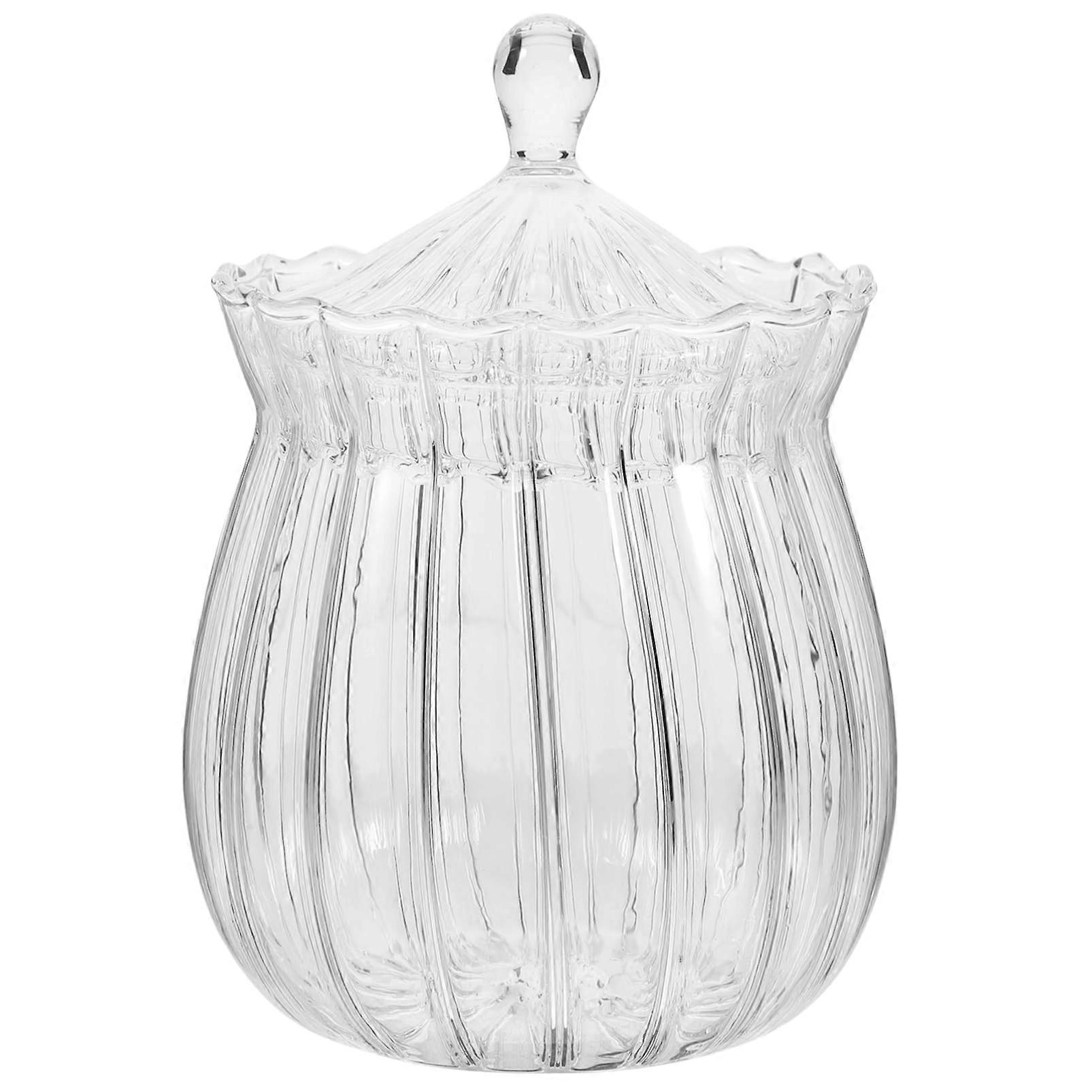 Crystal Glass Candy Jar - Decorative Storage Container for Home and Wedding Party Decor, Elegant Design, 10oz Capacity