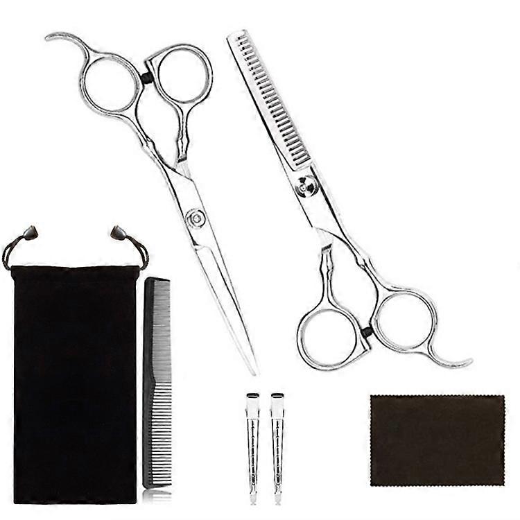 Professionele Hair Cutting Dunner Schaar Kapper Flat Shear Scissors Kit 7 stuks