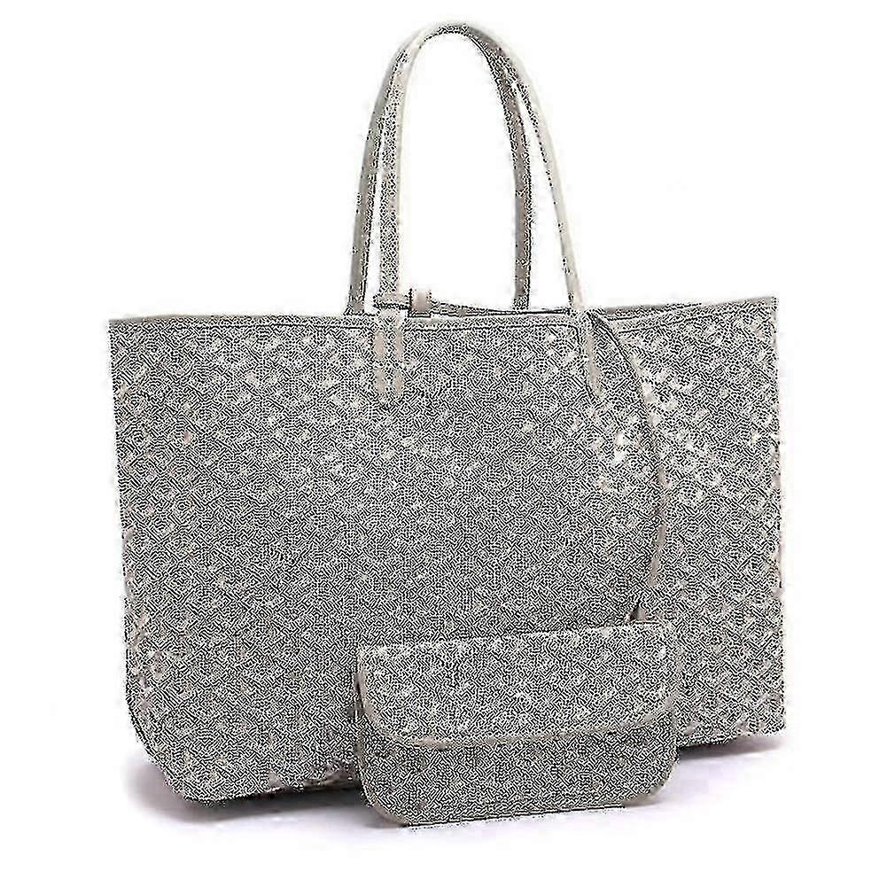 Women's Pu Leather Tote Bag Portable Large Capacity Shoulder Bag Waterproof Beach Pocket