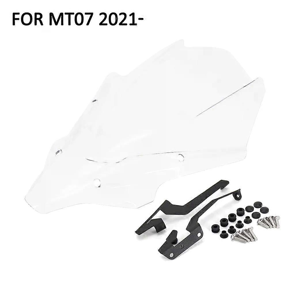New 2021- Motorcycle Windshield WindScreen Front Screen compatible for MT-07 MT 07 MT07 mt07 Accessoris Transparent/Smoke black MAXP
