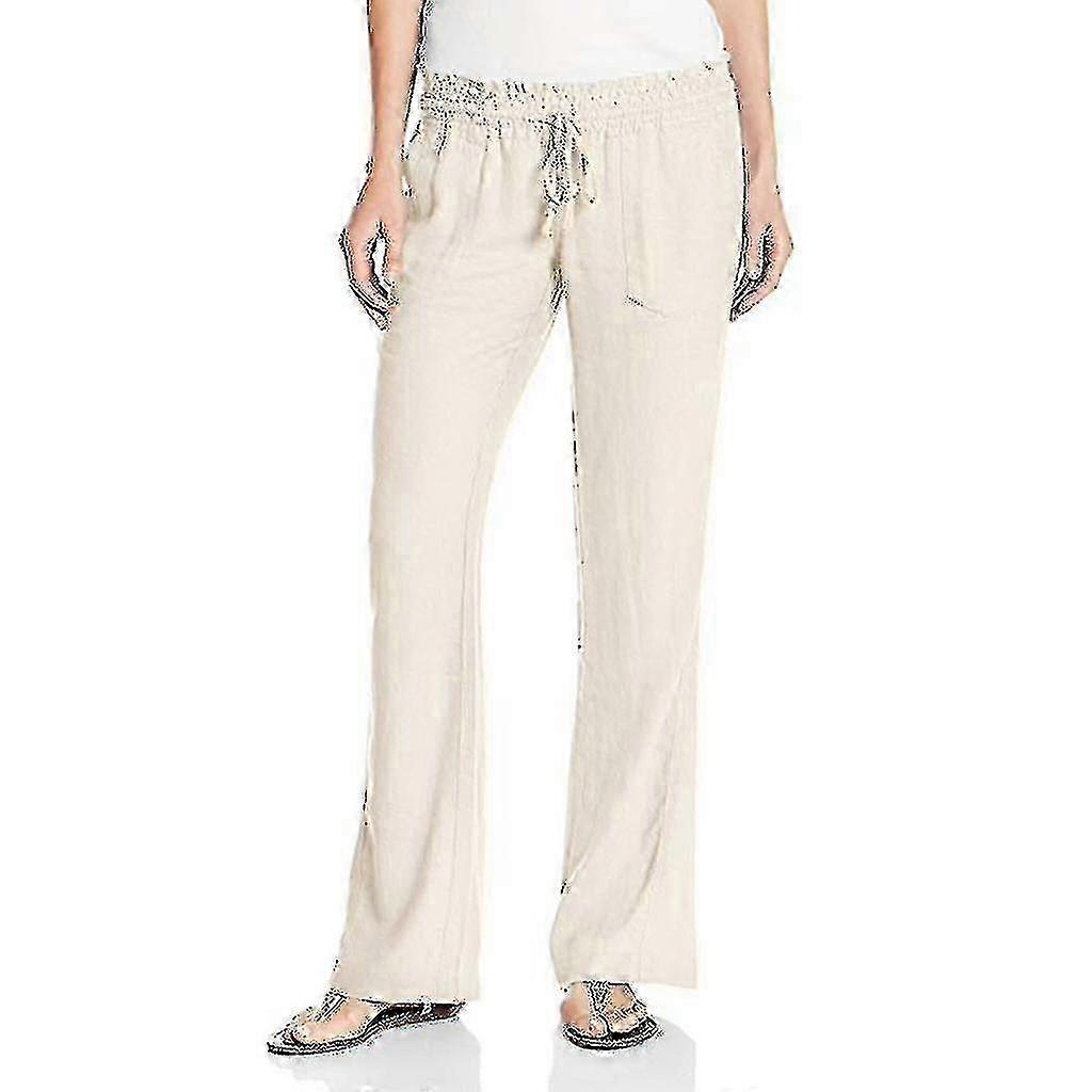 Pantalon en coton et lin femme Pantalon de plage f74
