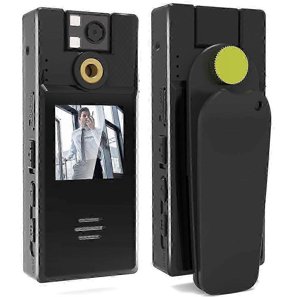 128GB κάμερα σώματος με εγγραφή ήχου και βίντεο, κάμερα σώματος 1080FHD με περιστρεφόμενο φακό 180, Loop Recor
