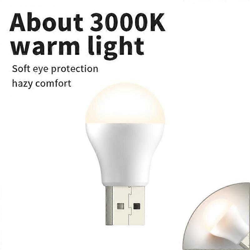 10/8 / 6PCS مصباح قابل للشحن USB مصباح صغير LED ضوء الليل بنك الطاقة شحن أضواء كتاب USB