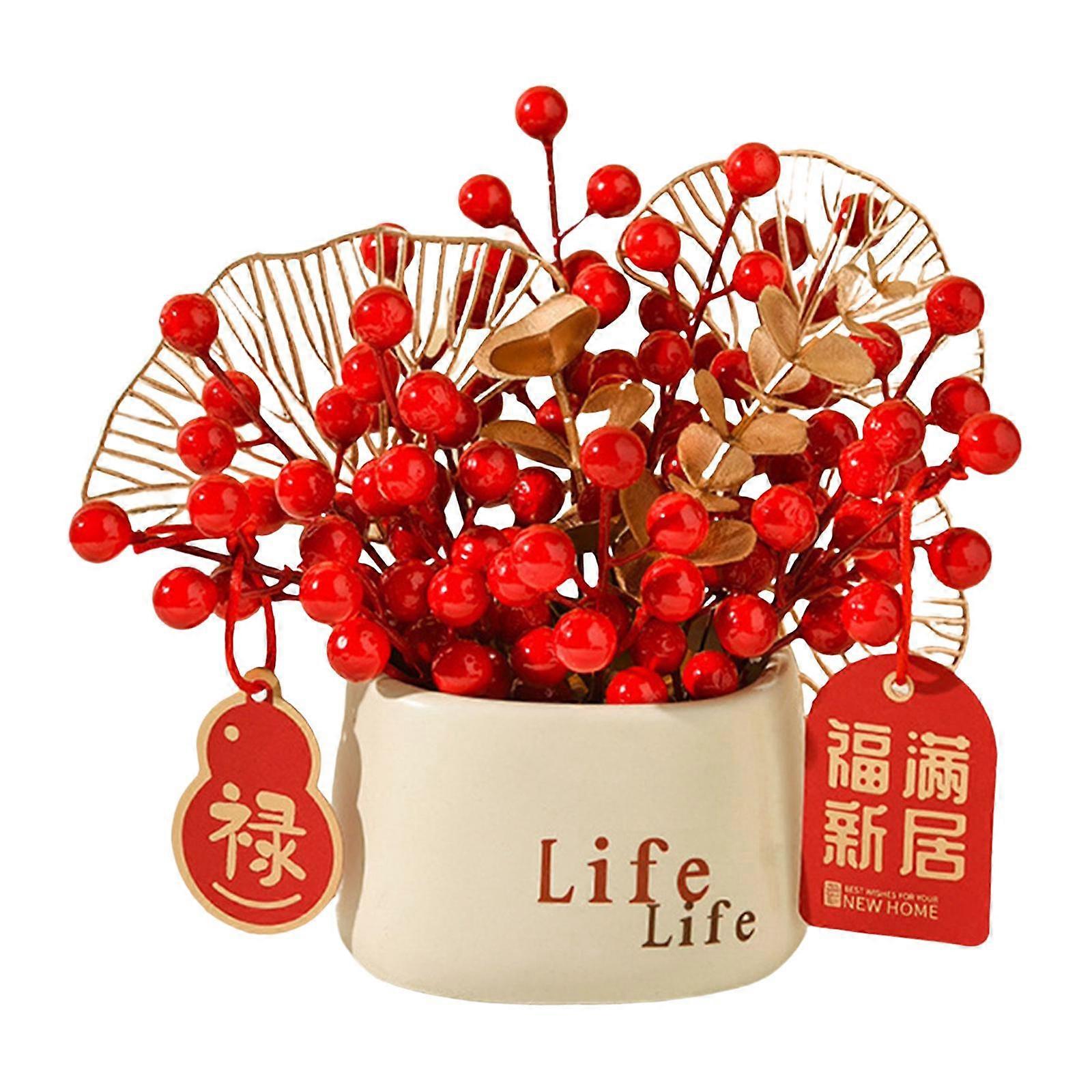 Chinese New Year Ornament Bouquet Charm Simulation Table Centerpiece Bonsai