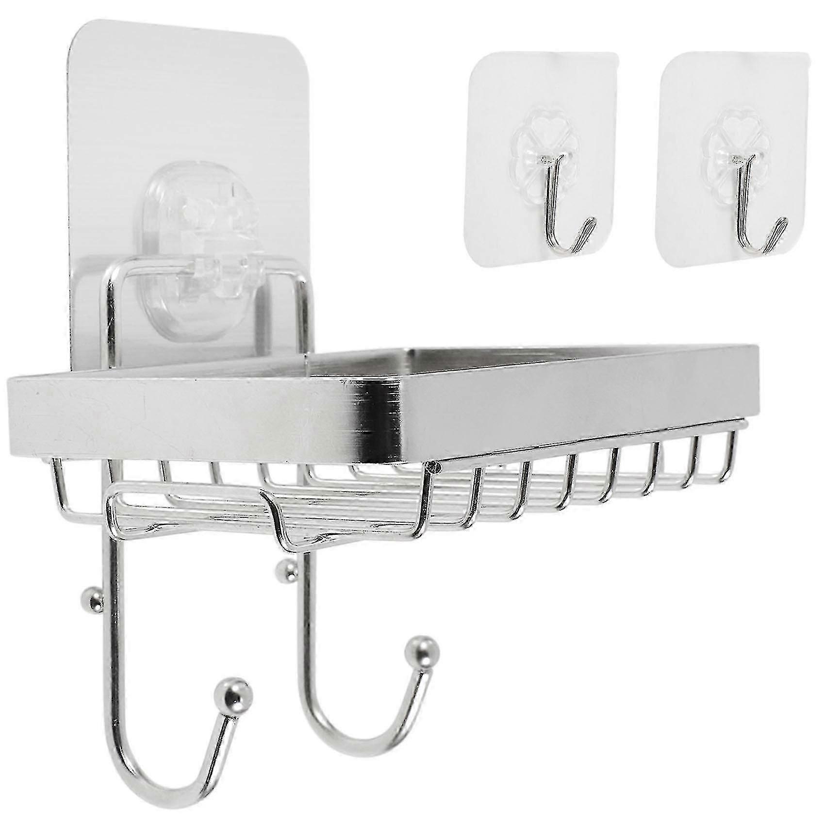 Soap Dish Holder for Bathroom with Sponge Hook,Bar Soap Holder for Shower ,Soap Drainer Tray Adhesi