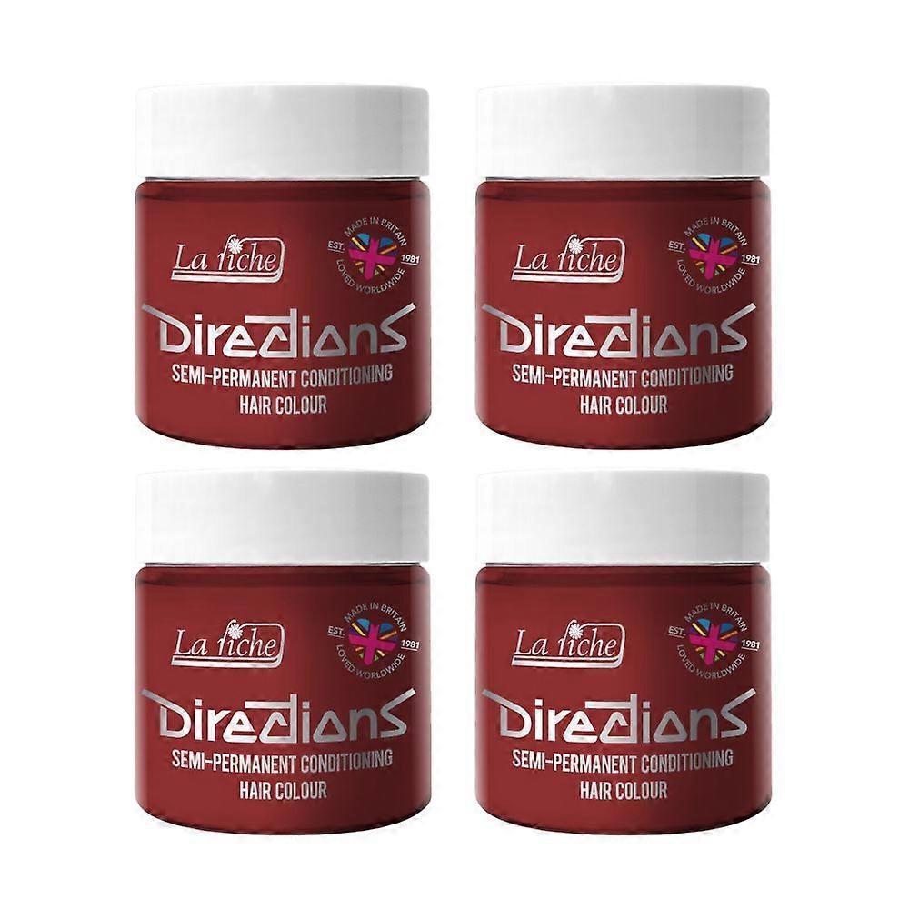 4 x La Riche Directions 半永久的なヘアカラー 100ml 浴槽 - バーミリオンレッド