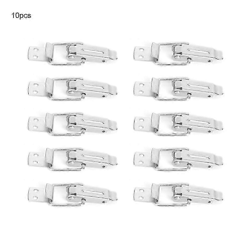 10pcs Spring Hasp Lock Buckle Wooden Chest Box Toggle Latch Catch Zinc Plated Iron