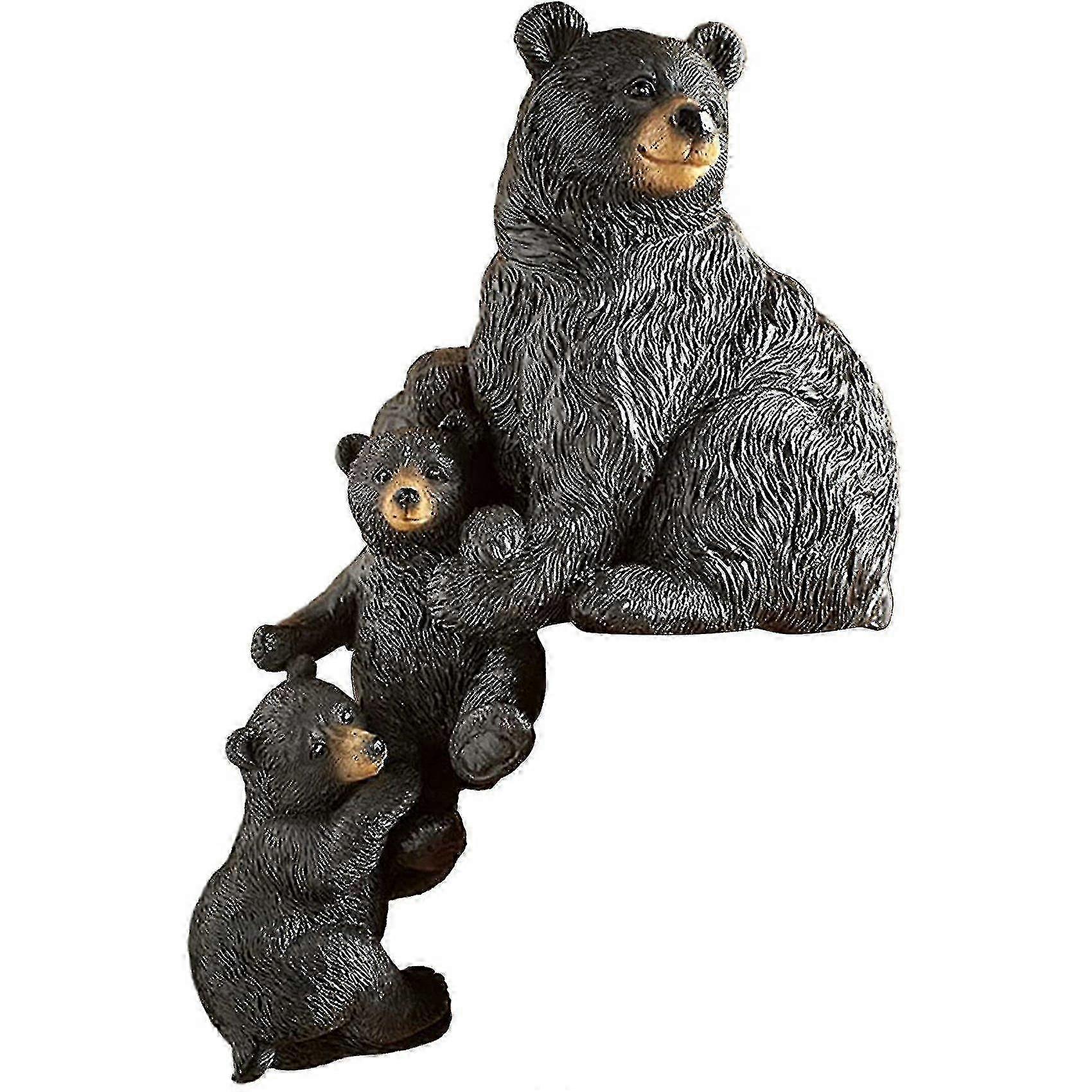 Christmas Handmade Black Bear Statue for Tabletop Holiday Decor