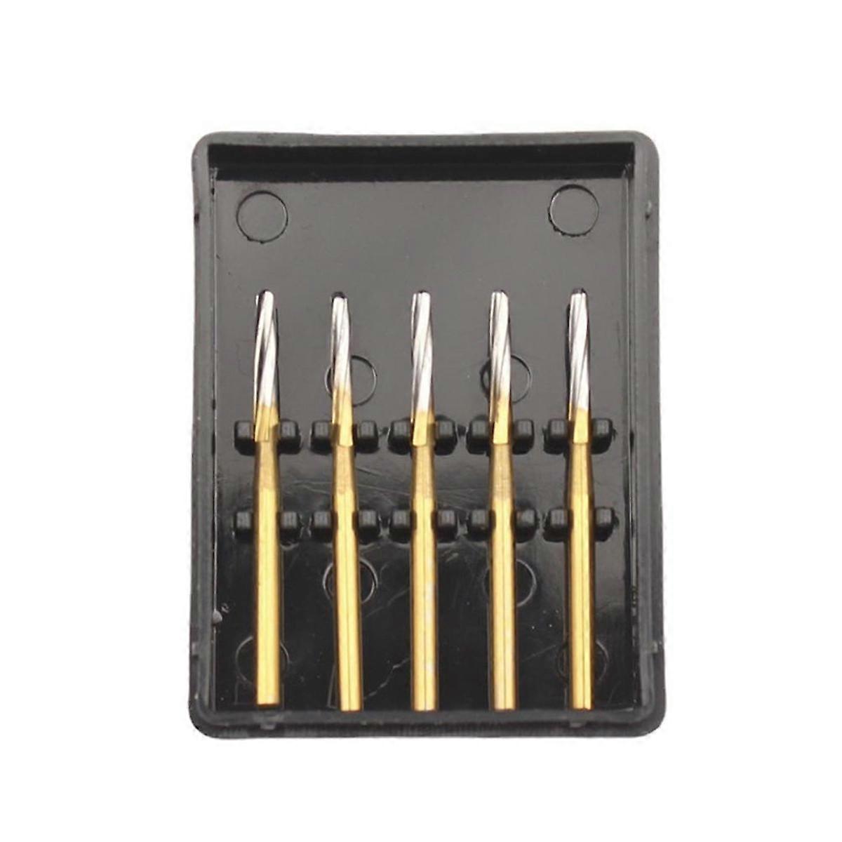 5 件牙科 -Z 硬质合金车针，牙髓钨骨刀钻头 FG 1.6mm，适用于高速手机 21mm