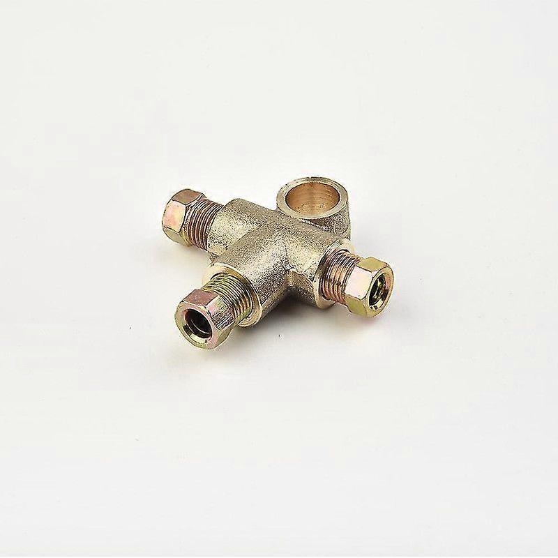 Conjunto de freno en T de 3 vías con 3 tuercas macho métrica corta M10 para usar con tubería de freno de 3/16" Accesorios para automóviles ~ 18512