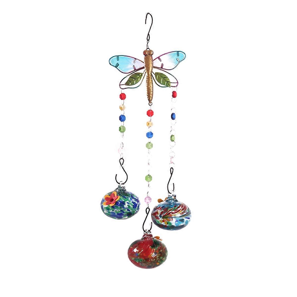 Wind Chimes Hanging Bird Feeder With Flower Shape Feeding Ports