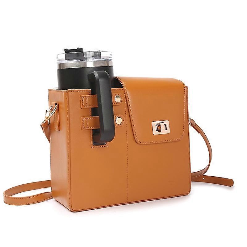 Dames PU Lederen Schoudertas Drankfles Waterbeker Tas Voor Stanley / Owala / Gatorade / Hydro Flask en de meeste andere flessen
