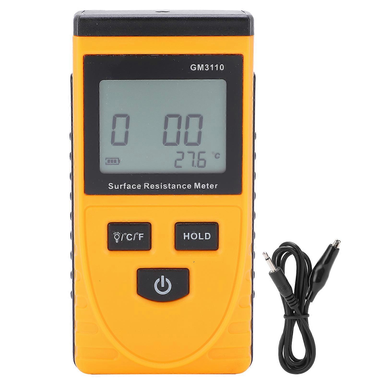 GM3110 Surface Meter High Accuracy Digital Display AntiStatic HighDefinition Backlight Resistance Tester