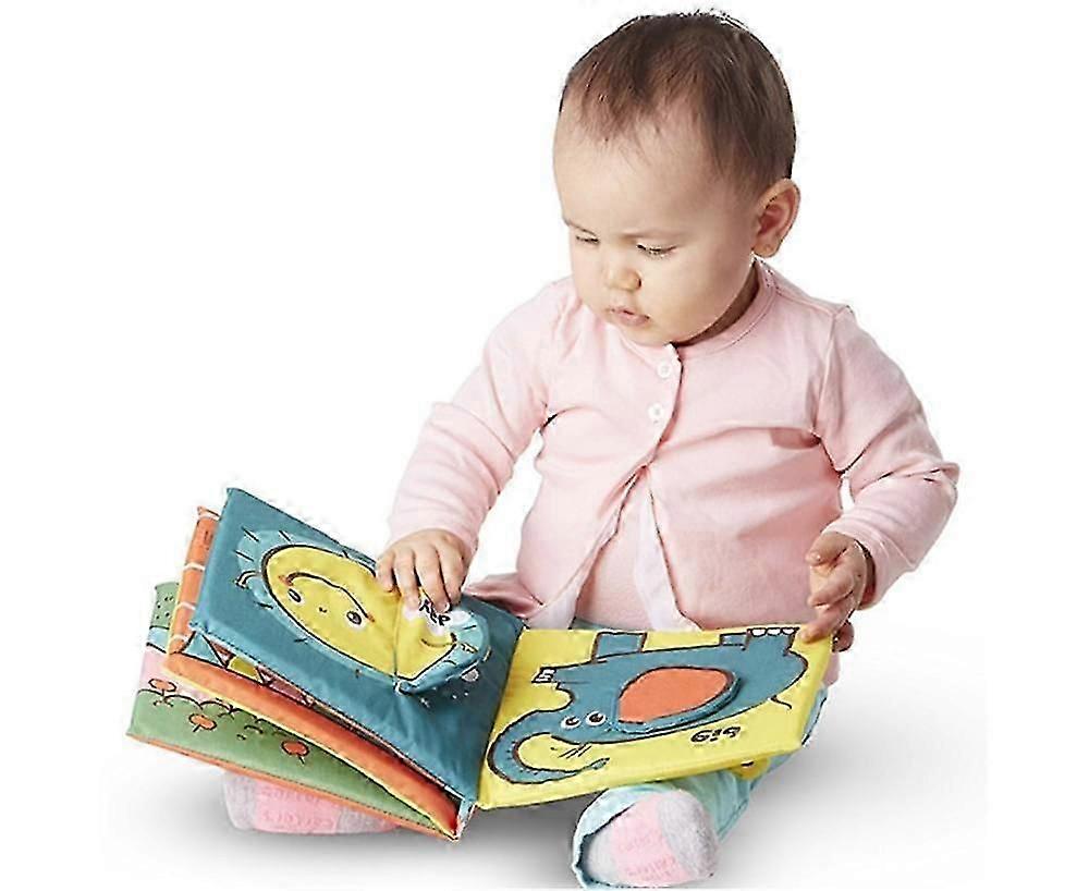 Fabric Book with Cute Patterns, Parent-Child Interactive Sound Cloth Rattle Toy for Toddlers