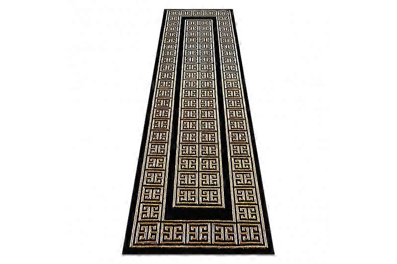 Carpet, runner ALLURE 1968 Greek key, frame - Structural, stylish, glamour black / gold