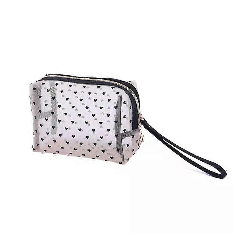 ポータブル化粧品バッグ-植毛愛メッシュ、八角形スタイル