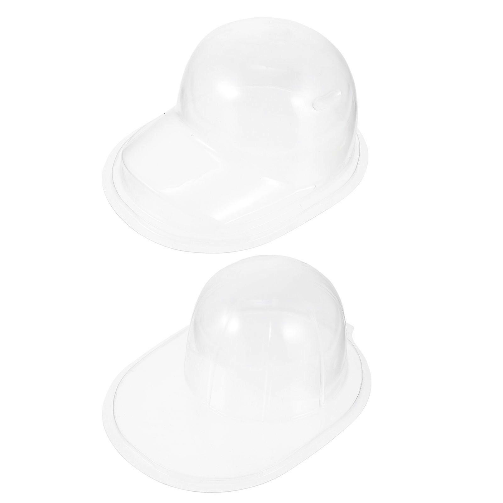 2pcs  Plastic Caps Holders Hat Brackets Useful Caps Storage Boxes (Transparent)