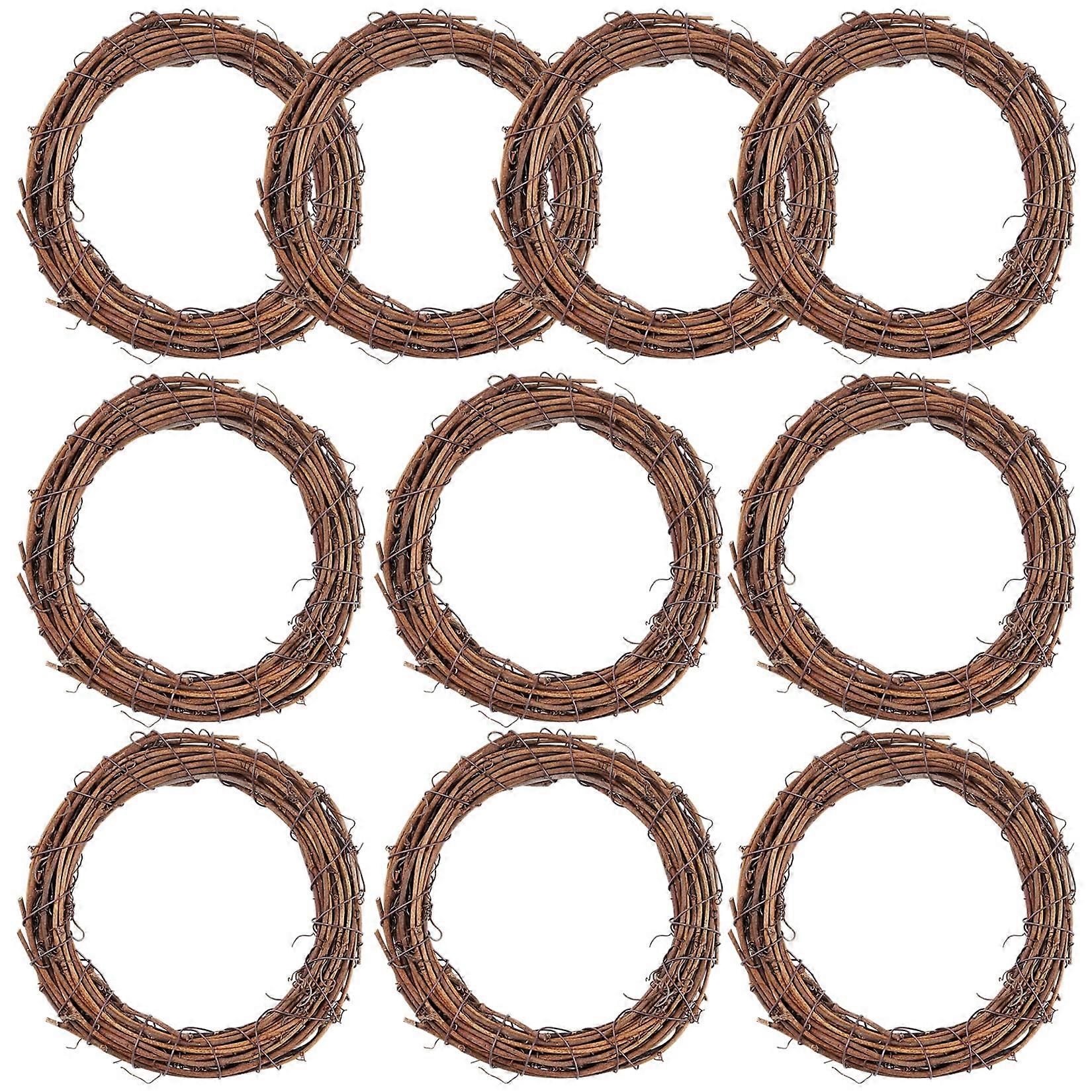 10 Pieces Grapevine Wreath Set Natural Vine Branch for Christmas Holiday Craft 6 in.