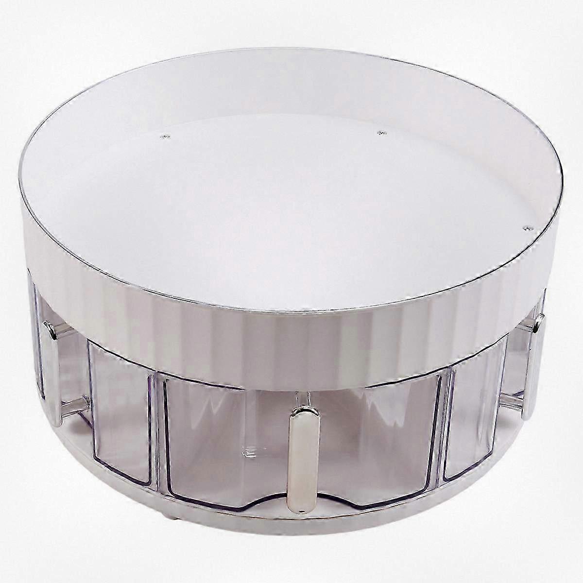 Rotating Double Layer Spice Storage Tray Round Organizer for Kitchen Countertop