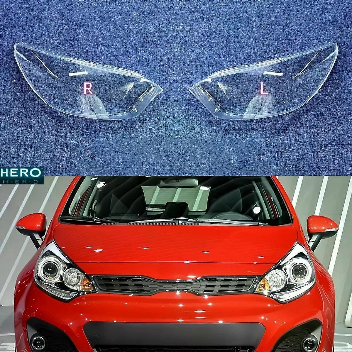 High qualityFor Kia Rio Hatchback 2012 Front Headlamps Cover Transparent Headlight Shell Lens Plexiglass Replace Original Lampshade